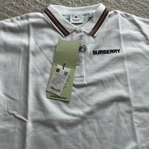 Burberry white polo.